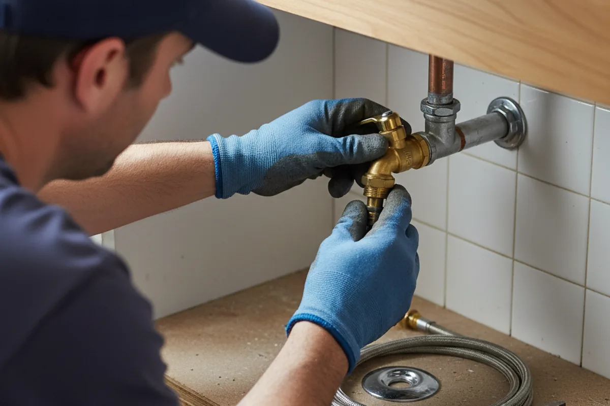 Shutoff valve and fitting work during Emergency Plumbing in Reeds Spring